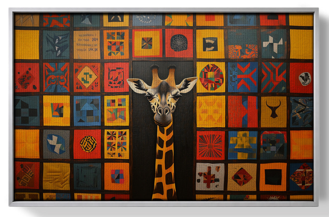 Tribal Pattern Giraffe Black African American canvas print view 55