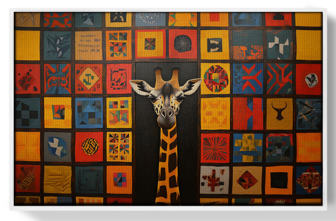 Tribal Pattern Giraffe Black African American canvas print view 61