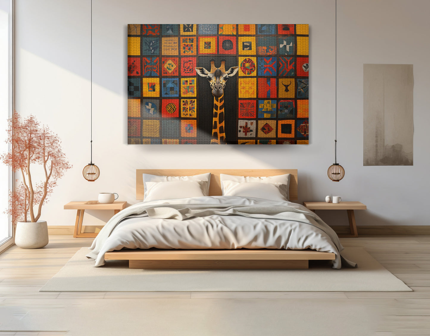 Tribal Pattern Giraffe Black African American canvas print view 15