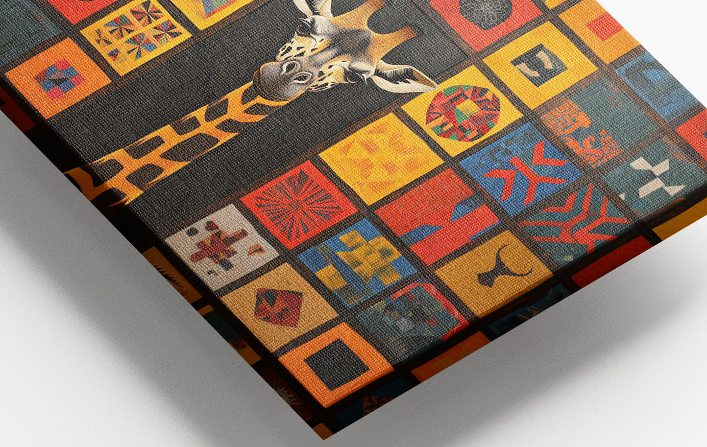 Tribal Pattern Giraffe Black African American canvas print view 16
