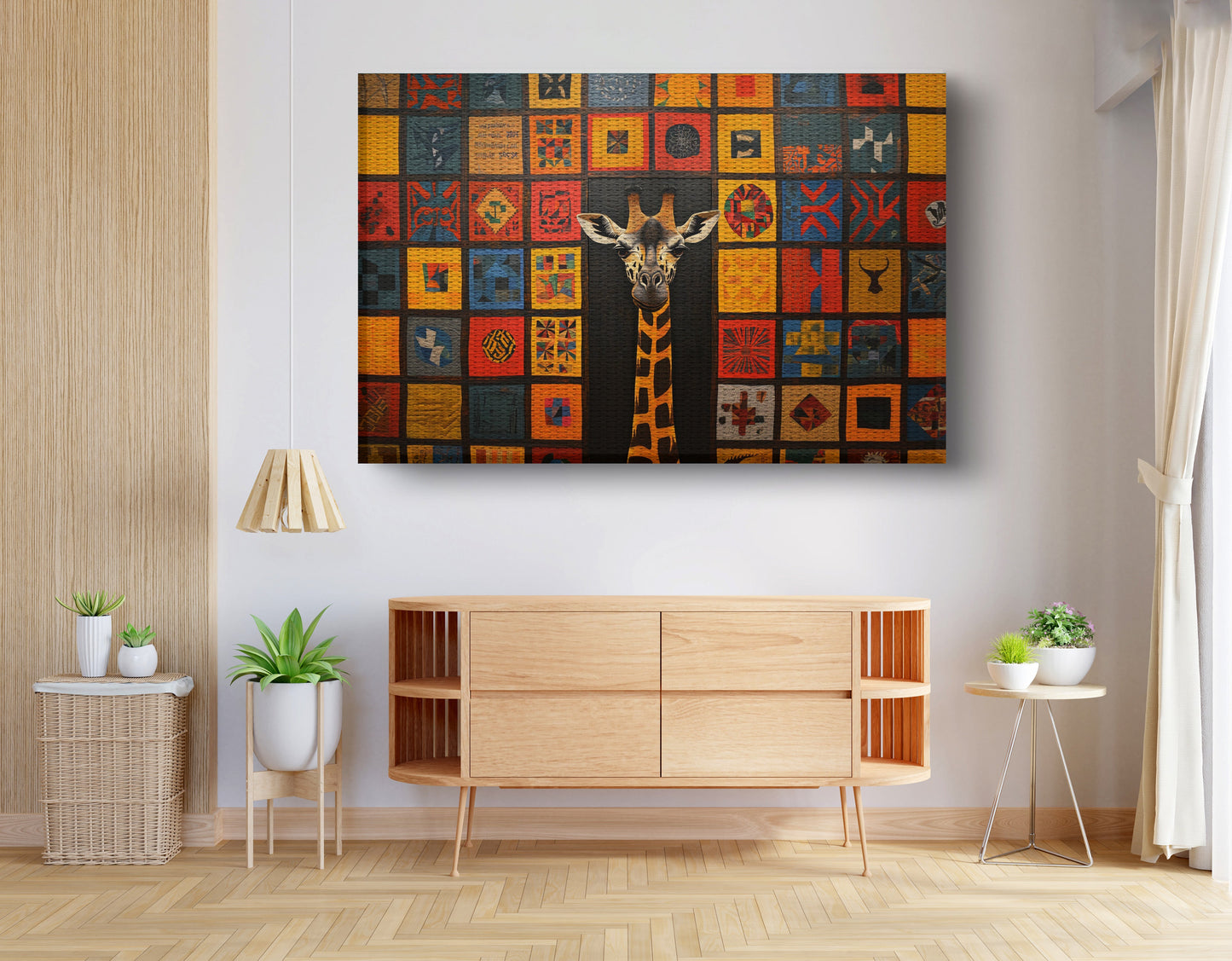 Tribal Pattern Giraffe Black African American canvas print view 14