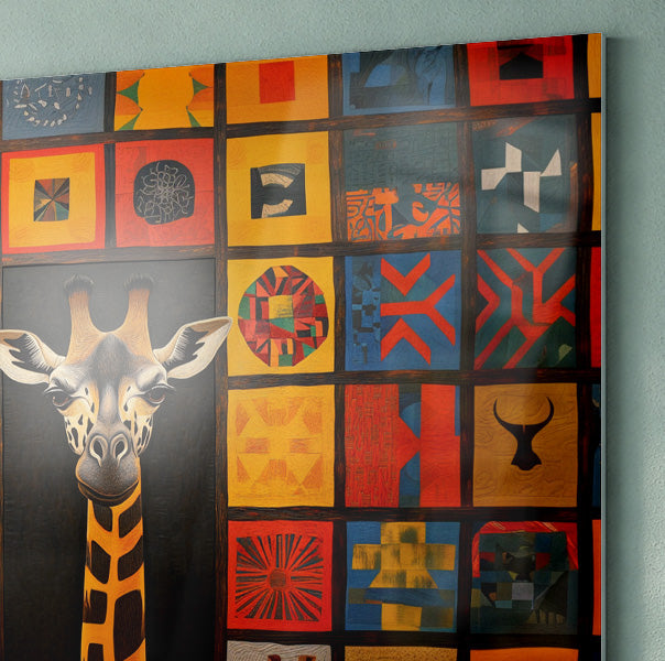 Tribal Pattern Giraffe Black African American canvas print view 22