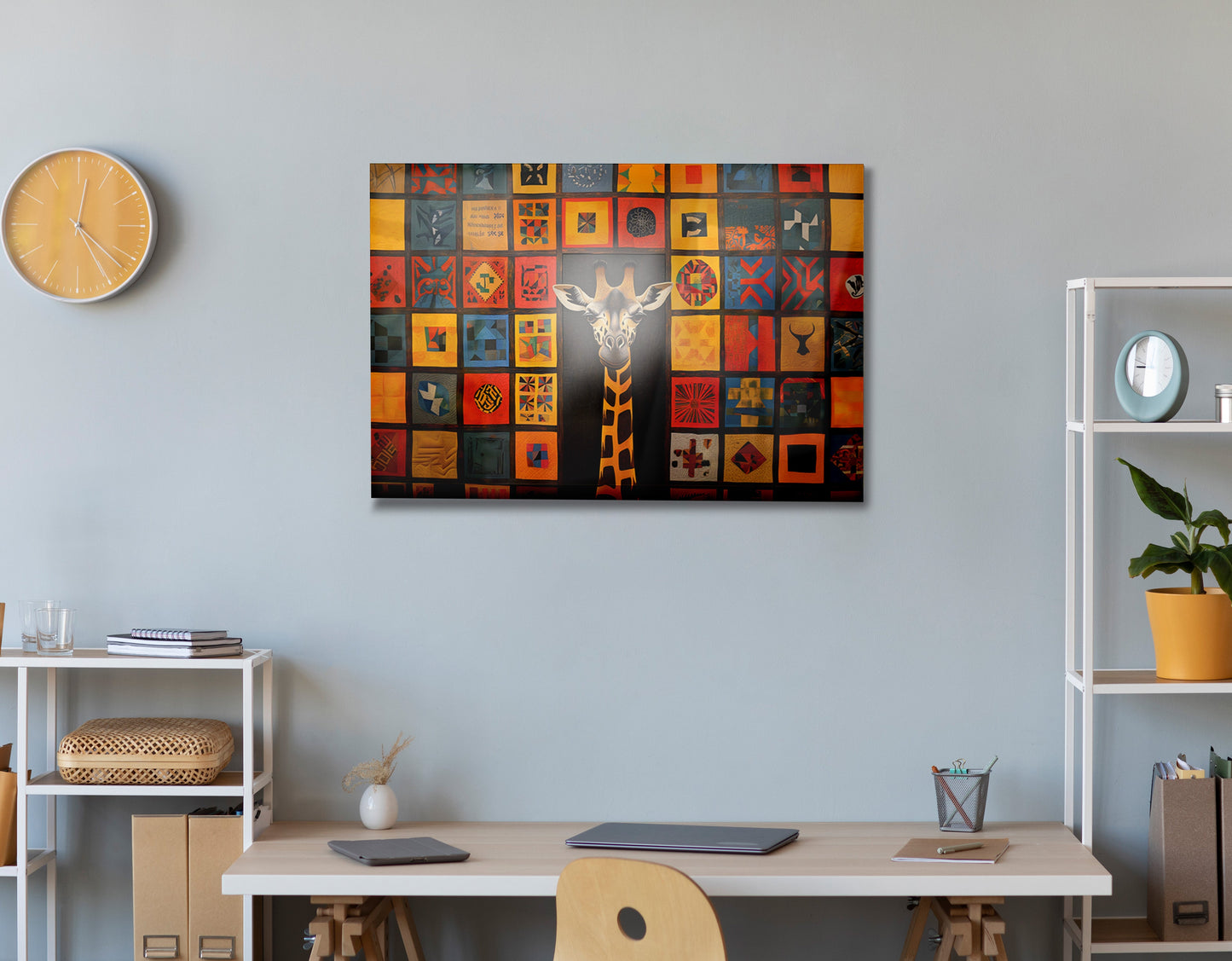 Tribal Pattern Giraffe Black African American canvas print view 24
