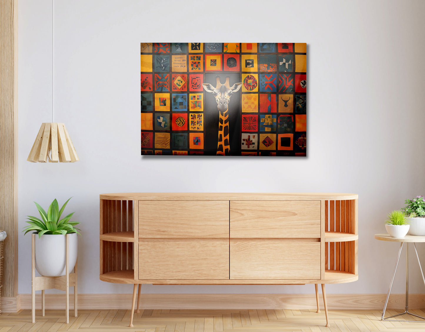 Tribal Pattern Giraffe Black African American canvas print view 20