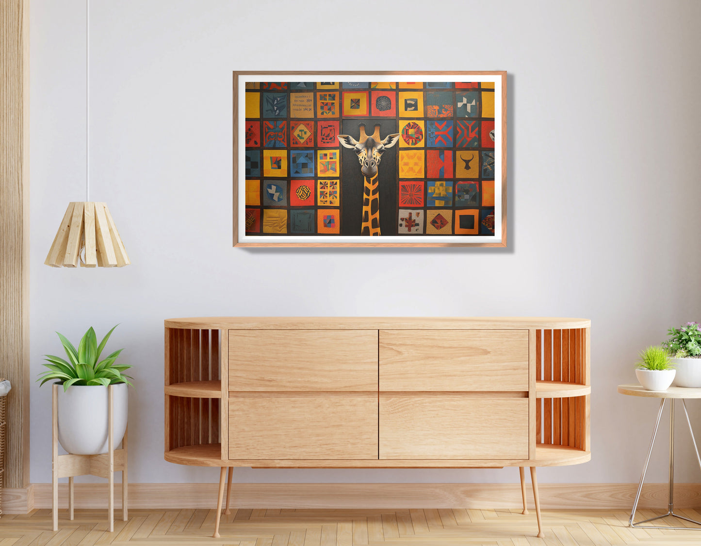 Tribal Pattern Giraffe Black African American canvas print view 80