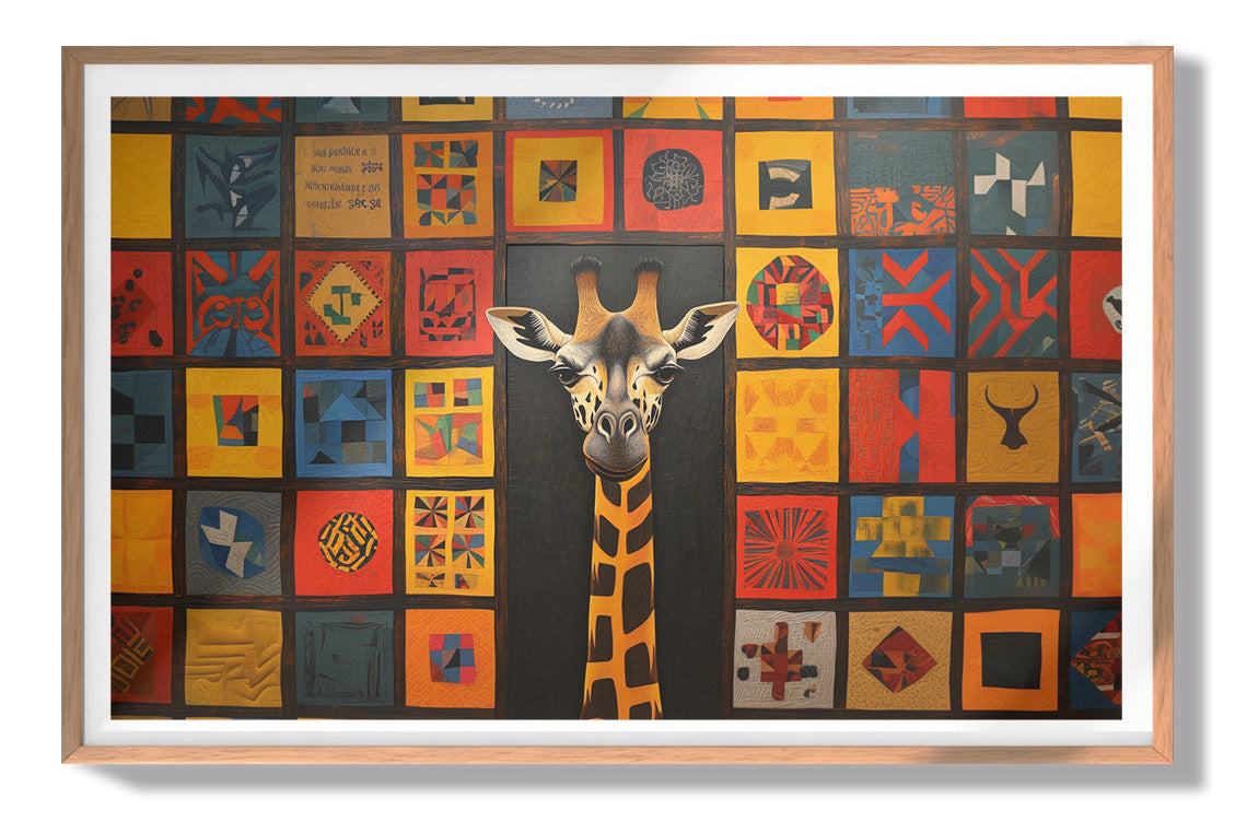 Tribal Pattern Giraffe Black African American canvas print view 79