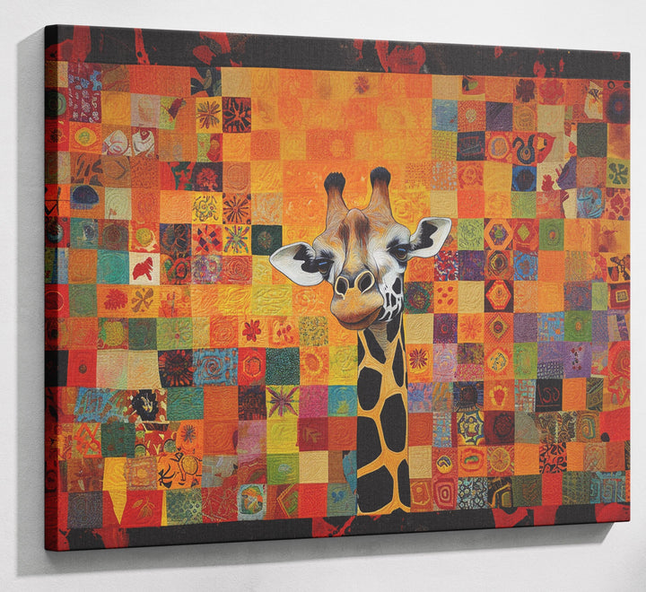 Colorful Giraffe Pattern African American canvas print canvas print with visible wall art format
