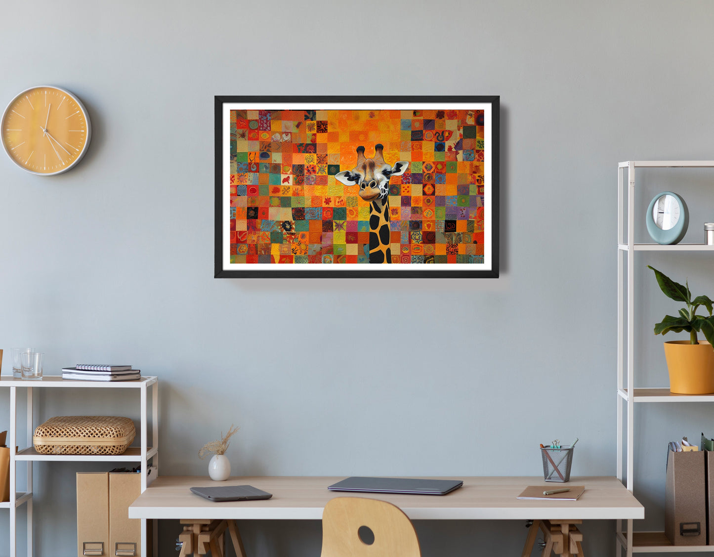 Colorful Giraffe Pattern African American canvas print view 72