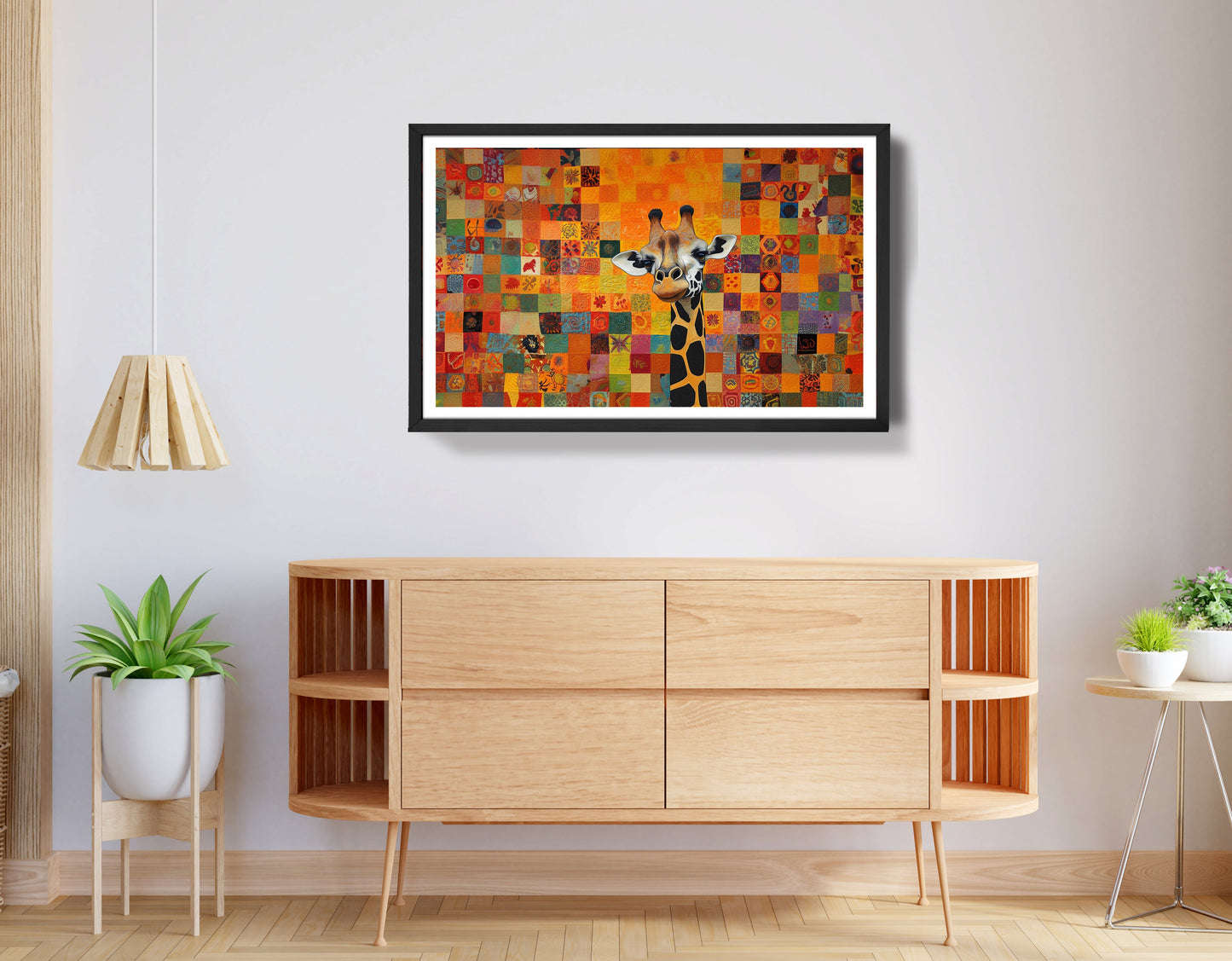 Colorful Giraffe Pattern African American canvas print view 68