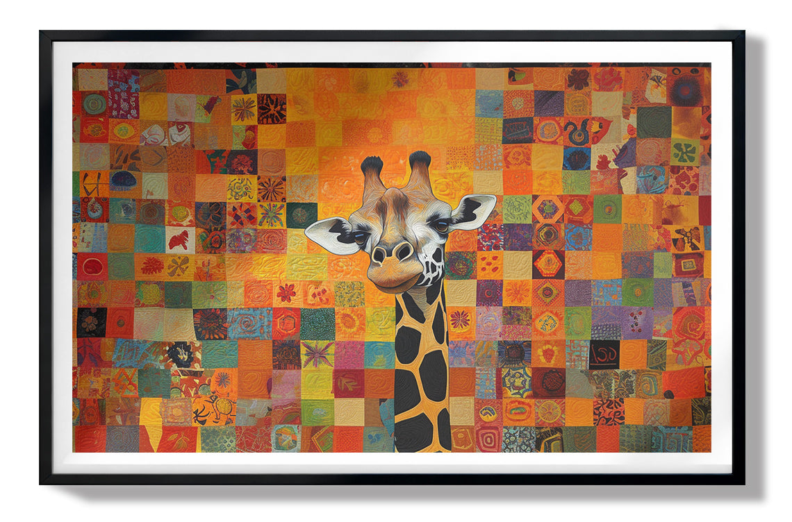 Colorful Giraffe Pattern African American canvas print view 67