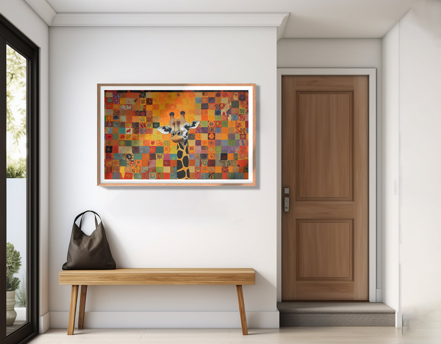 Colorful Giraffe Pattern African American canvas print view 83