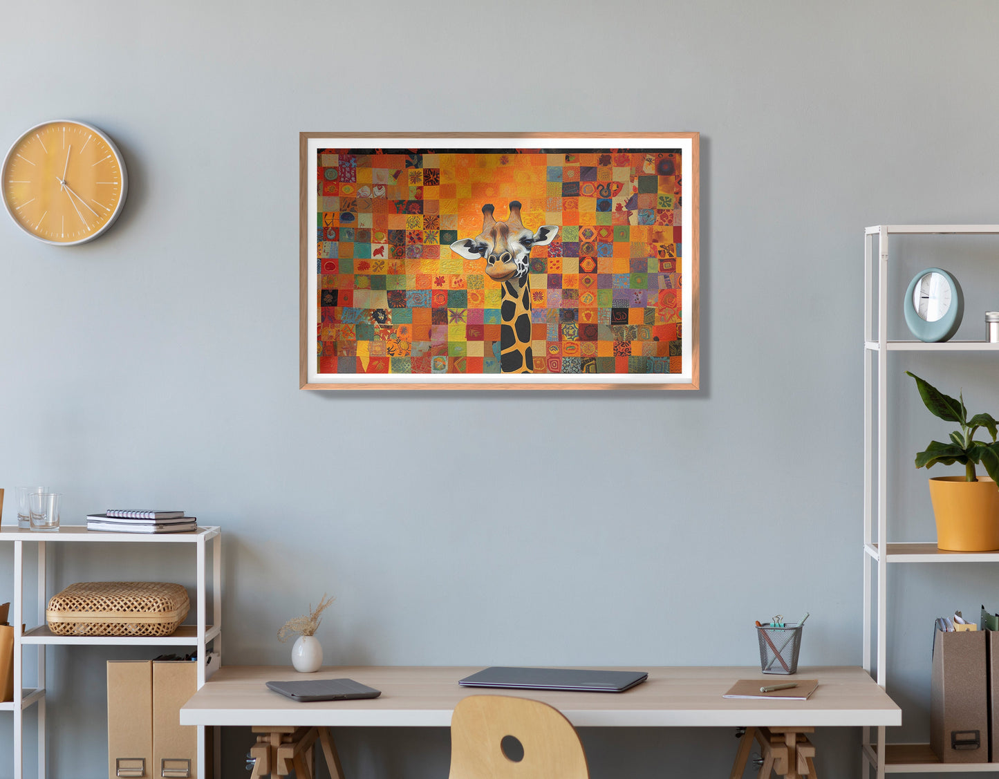 Colorful Giraffe Pattern African American canvas print view 84