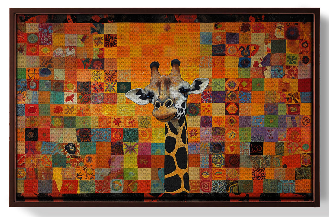 Colorful Giraffe Pattern African American canvas print view 31