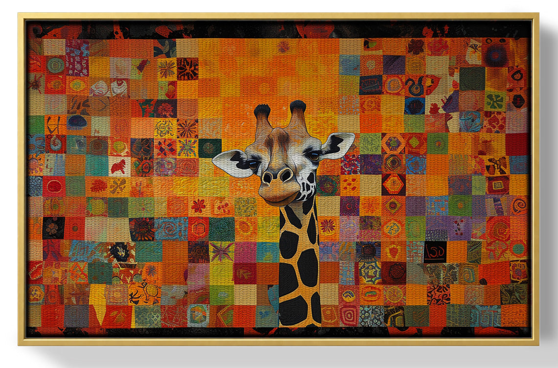 Colorful Giraffe Pattern African American canvas print view 37