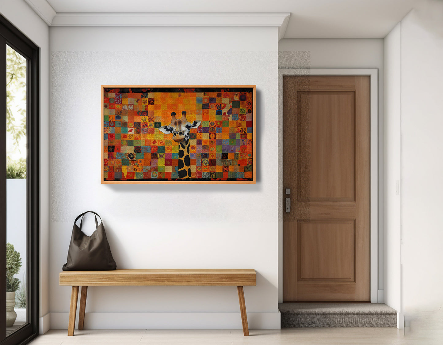 Colorful Giraffe Pattern African American canvas print view 47