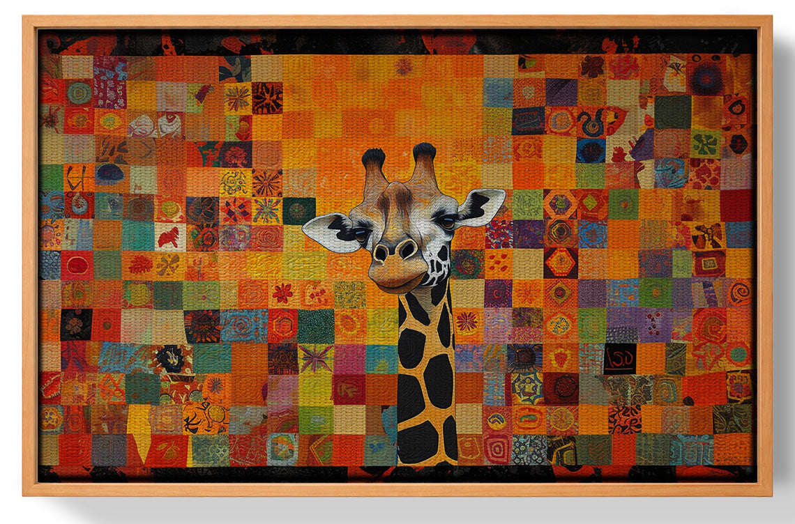 Colorful Giraffe Pattern African American canvas print view 43