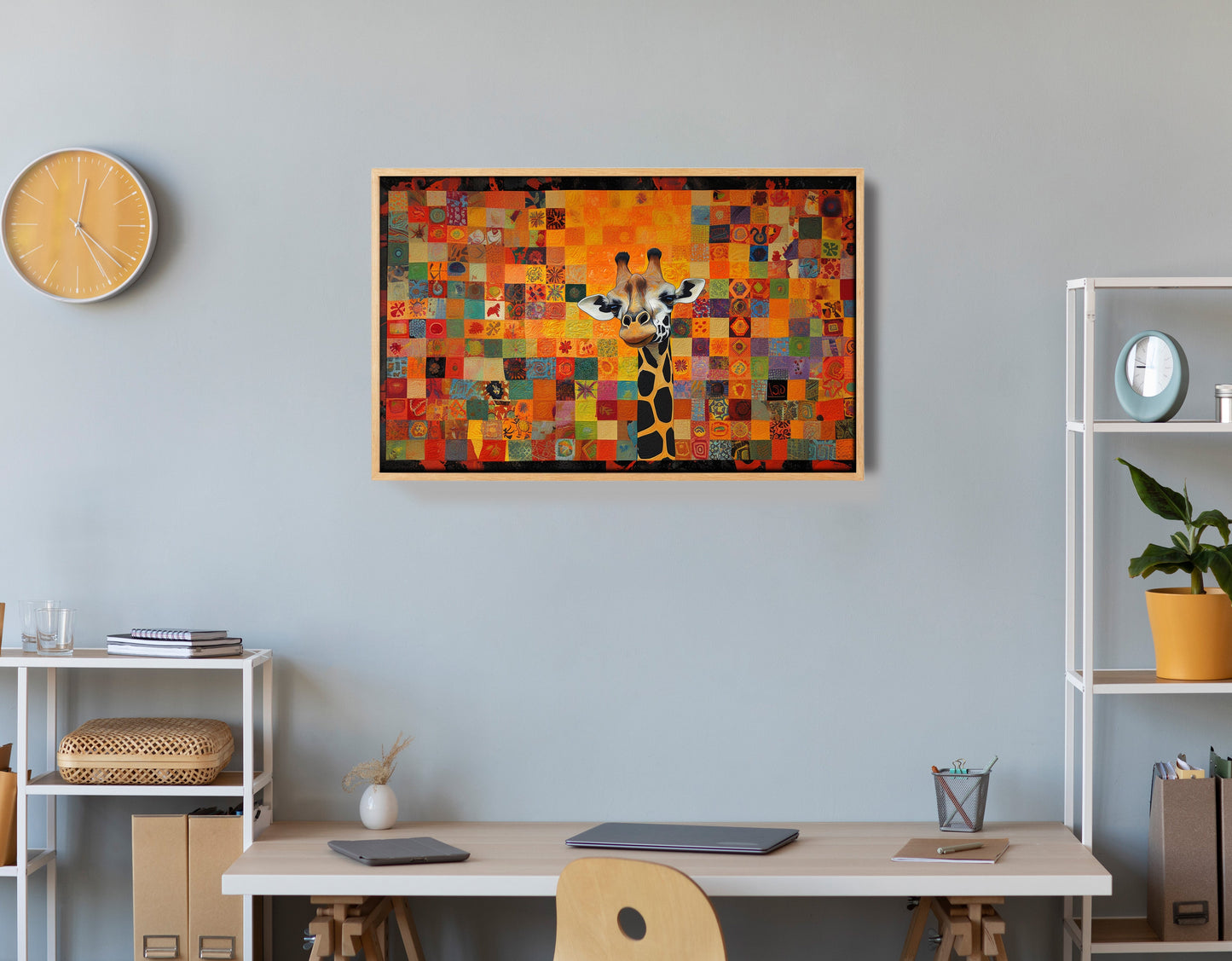 Colorful Giraffe Pattern African American canvas print view 54