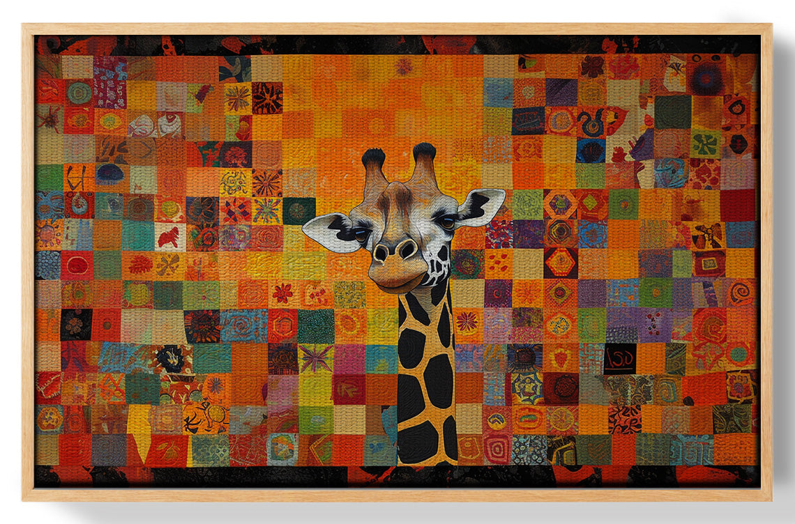 Colorful Giraffe Pattern African American canvas print view 49