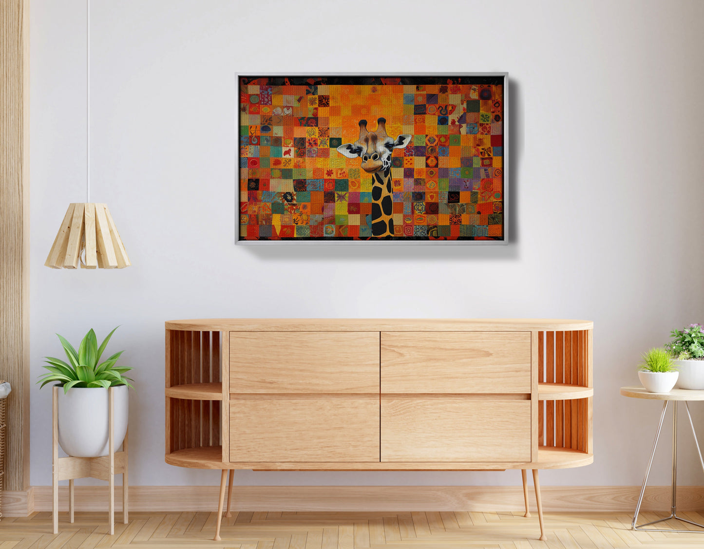 Colorful Giraffe Pattern African American canvas print view 56