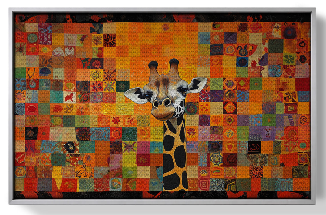 Colorful Giraffe Pattern African American canvas print view 55