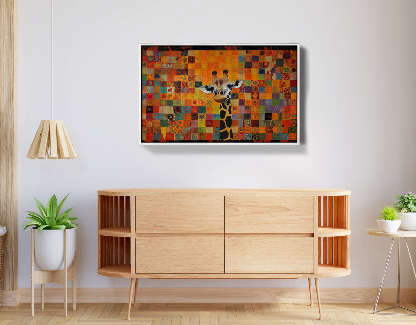 Colorful Giraffe Pattern African American canvas print view 62