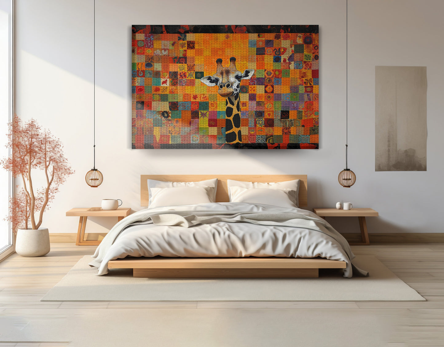 Colorful Giraffe Pattern African American canvas print view 15