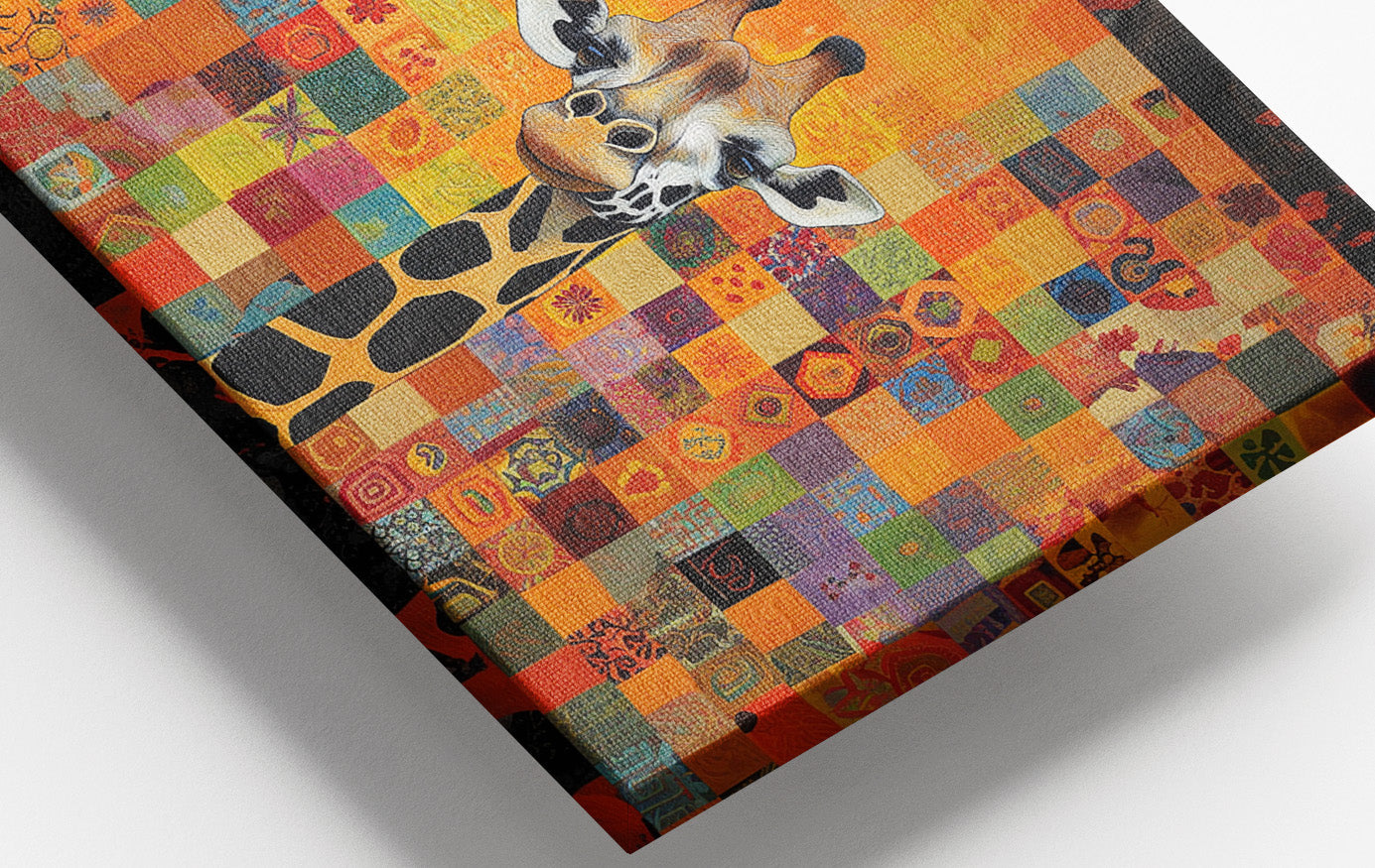 Colorful Giraffe Pattern African American canvas print view 16