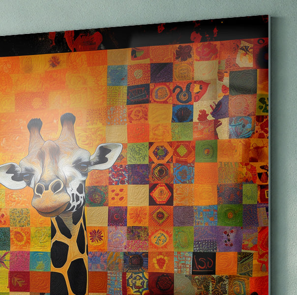 Colorful Giraffe Pattern African American canvas print view 22
