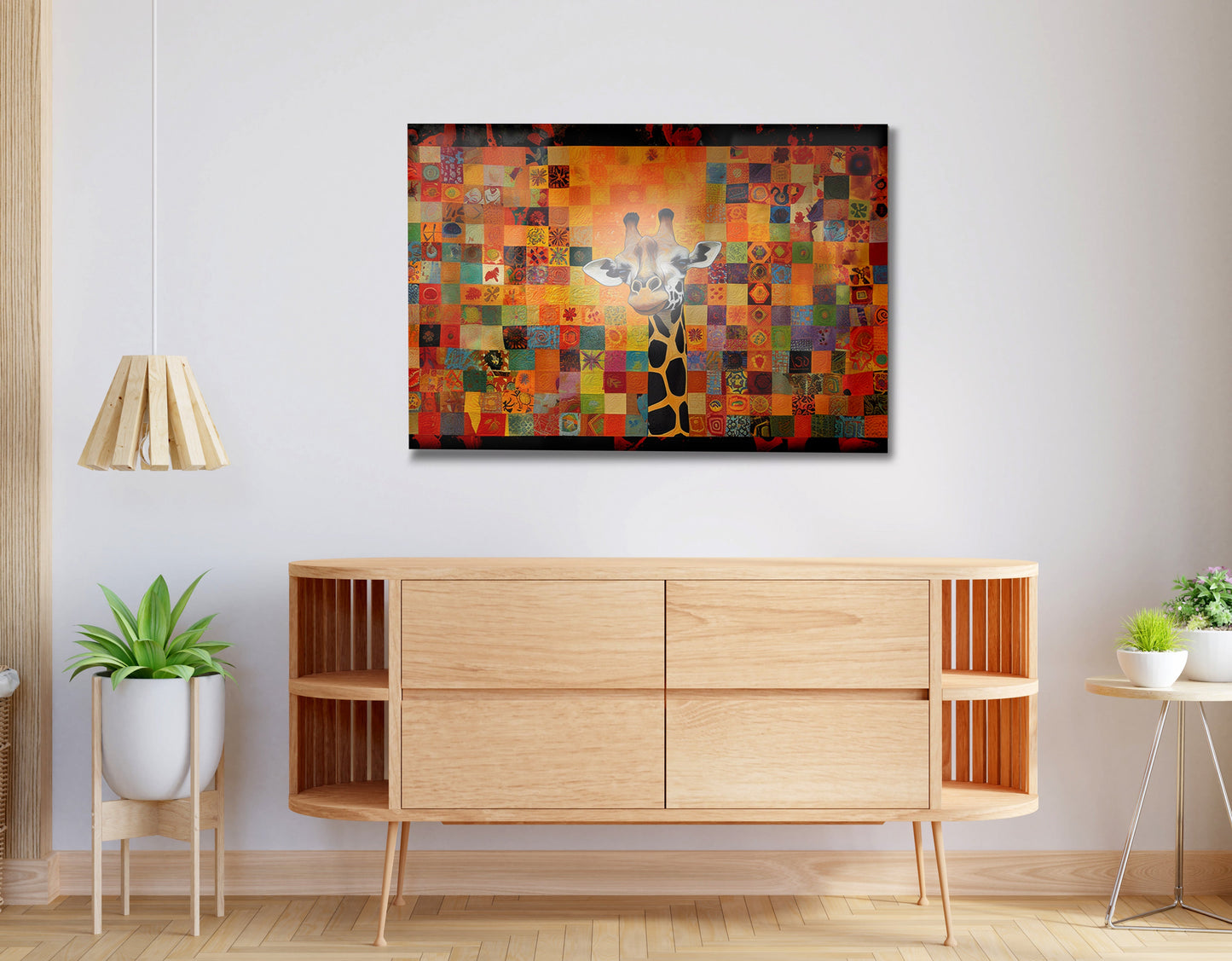 Colorful Giraffe Pattern African American canvas print view 20