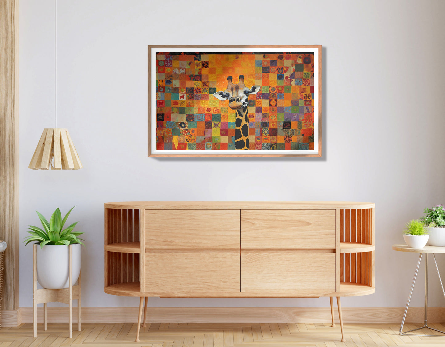 Colorful Giraffe Pattern African American canvas print view 80