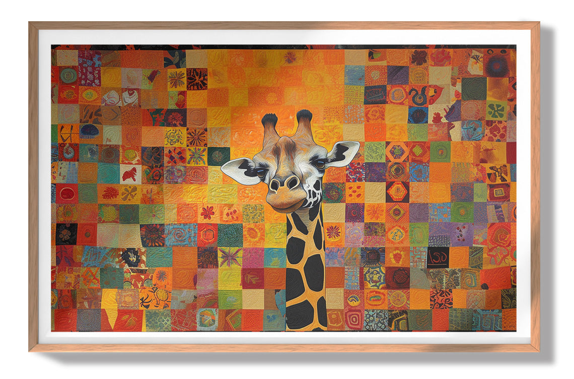Colorful Giraffe Pattern African American canvas print view 79