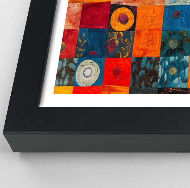 Bright Patchwork Giraffe Black African American canvas print view 70