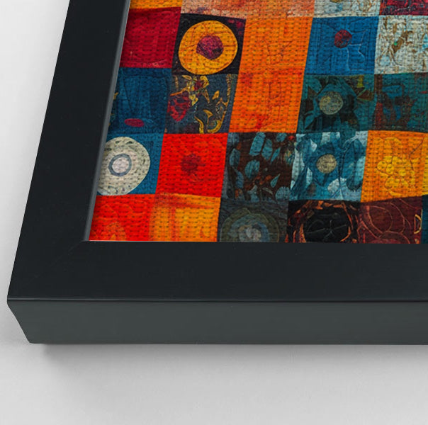 Bright Patchwork Giraffe Black African American canvas print view 28