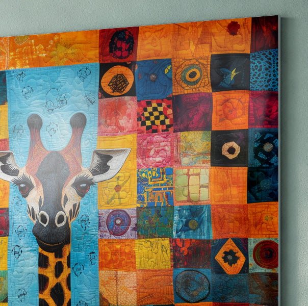 Bright Patchwork Giraffe Black African American canvas print view 22