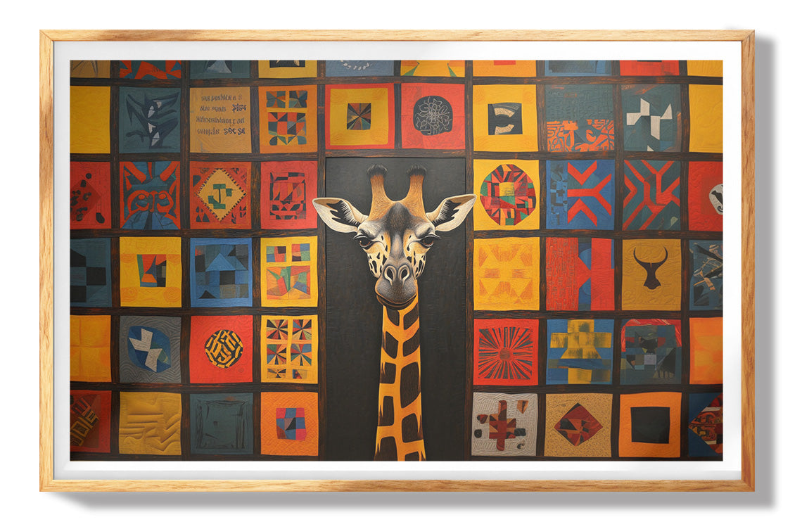 Moonlit Giraffe Mosaic African American canvas print view 73