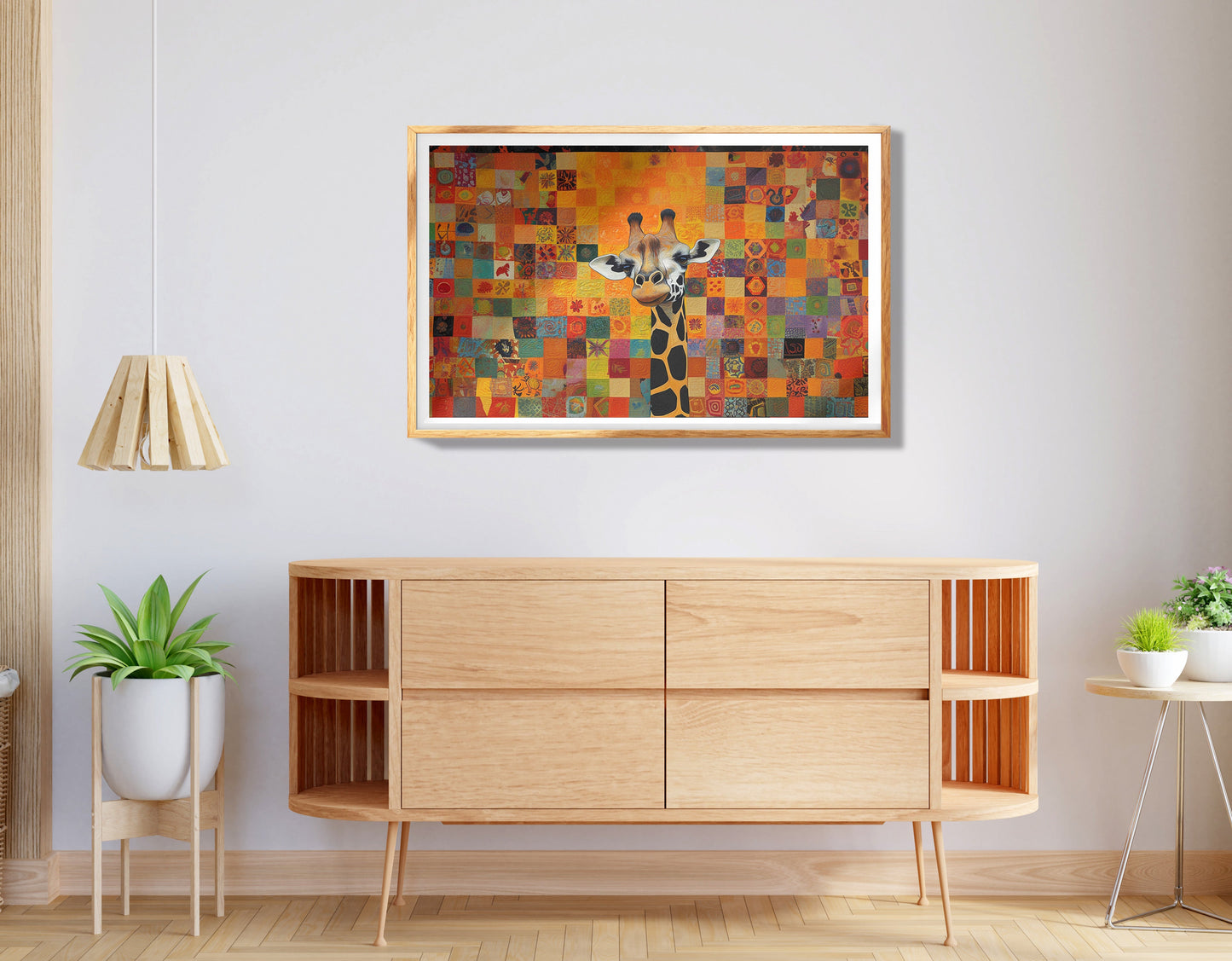 Blue Moon Giraffe Safari Black African American canvas print view 74