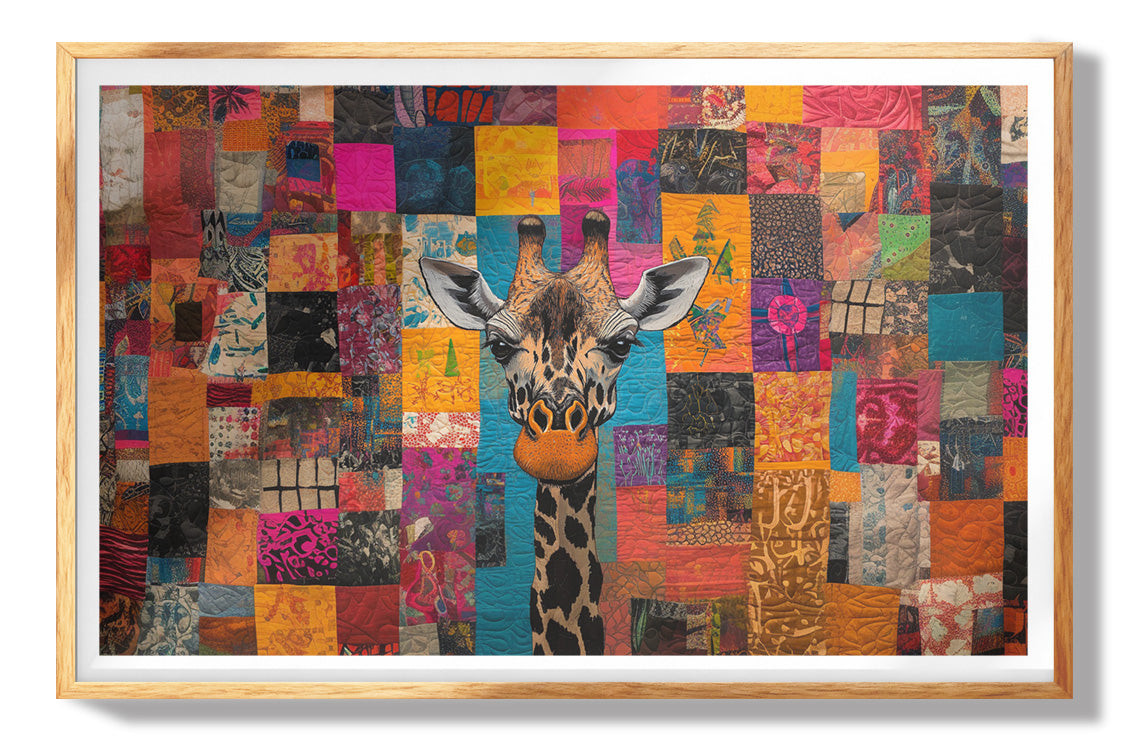 Giraffe Family Floral African American canvas print view 73
