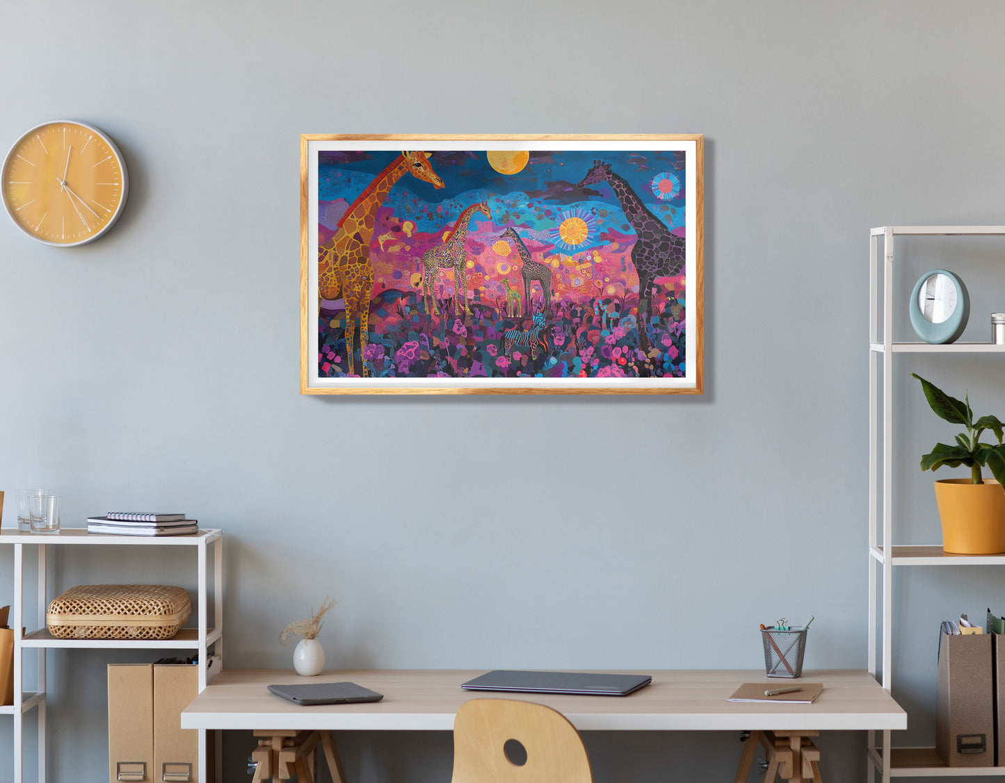 Geometric Giraffe African American abstract art view 78