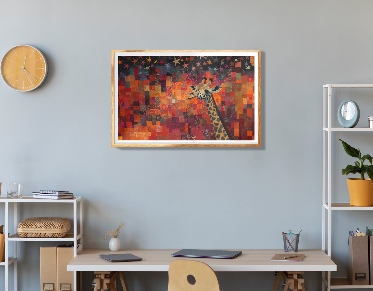 Tribal Pattern Giraffe Black African American canvas print view 78