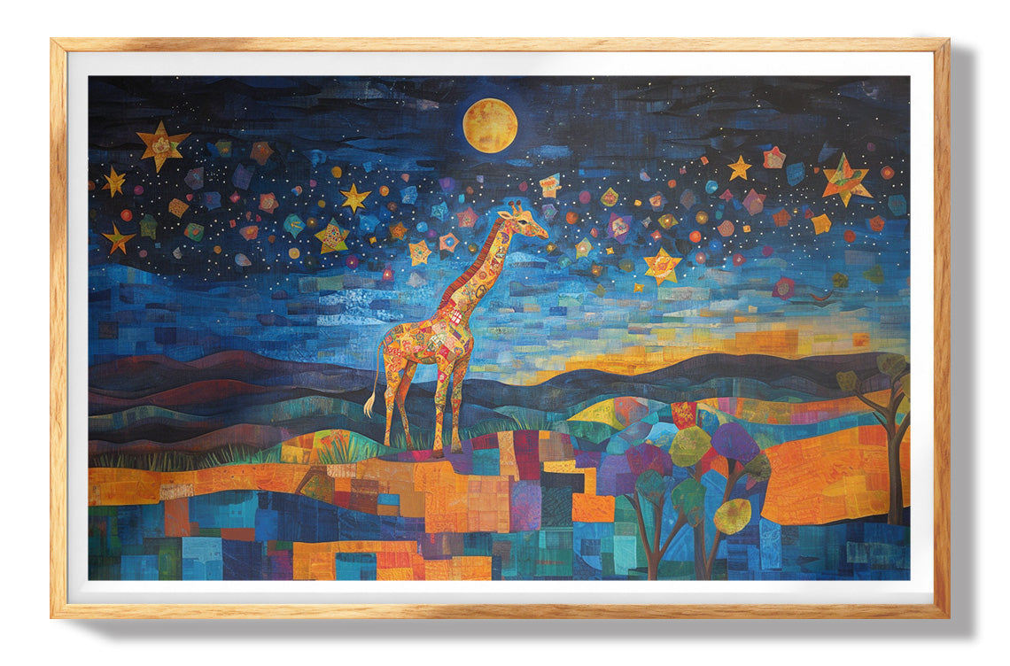 Colorful Giraffe Pattern African American canvas print view 73