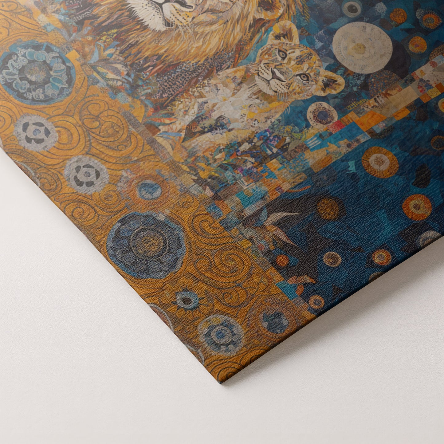 Lion Family Moonlight African American canvas print artwork by MoomZee Artwork