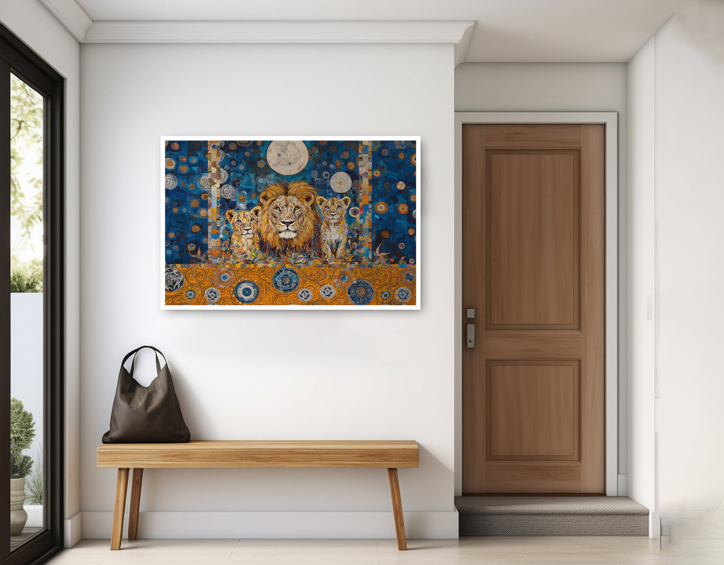 Lion Family Moonlight African American canvas print home decor view