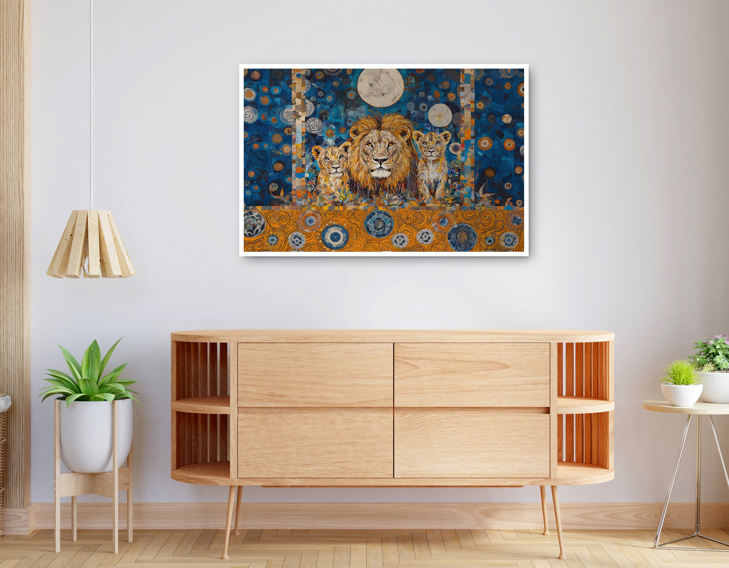Alternate view of Lion Family Moonlight African American canvas print
