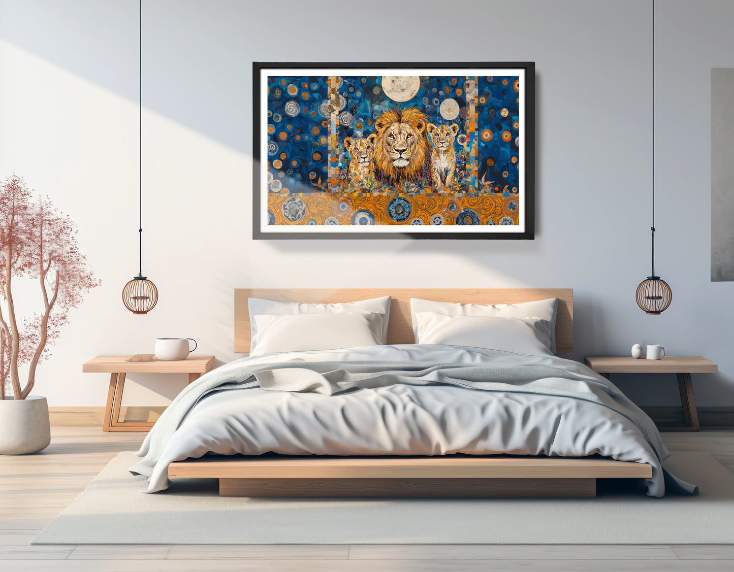 Lion Family Moonlight African American canvas print view 69