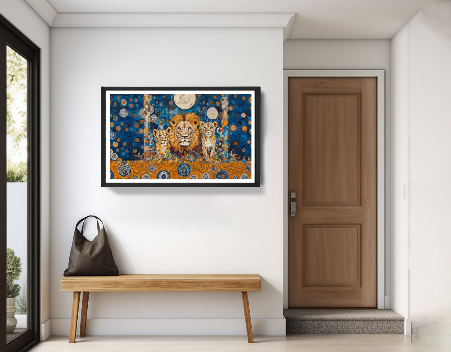 Lion Family Moonlight African American canvas print view 71