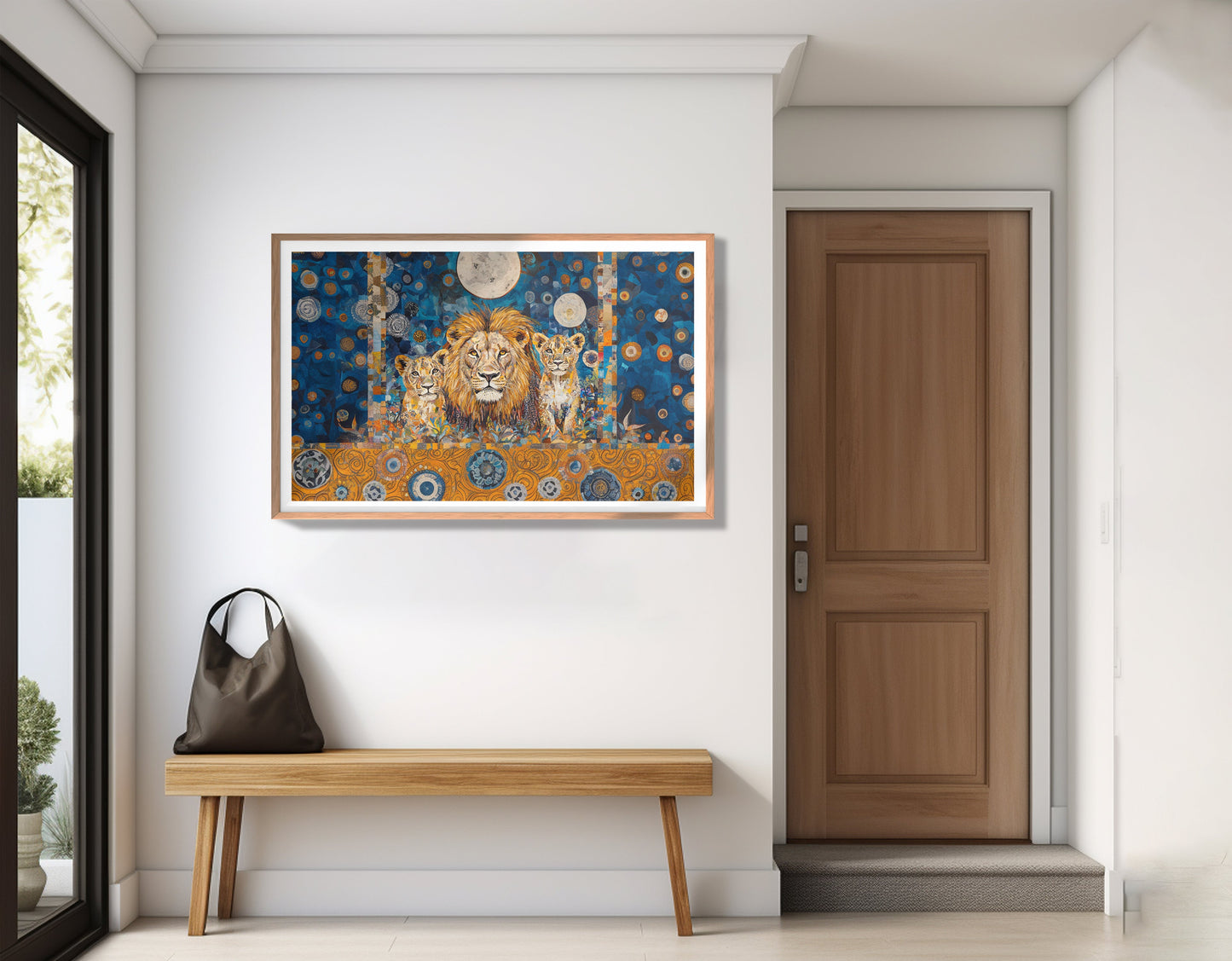 Lion Family Moonlight African American canvas print view 83