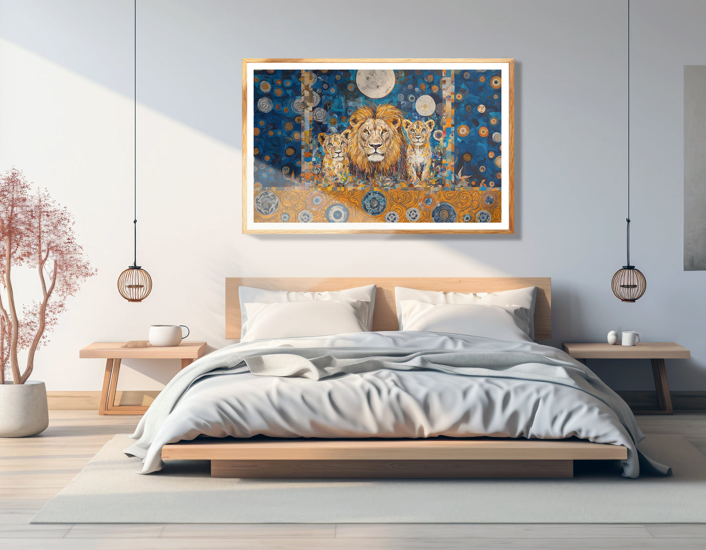 Lion Family Moonlight African American canvas print view 75
