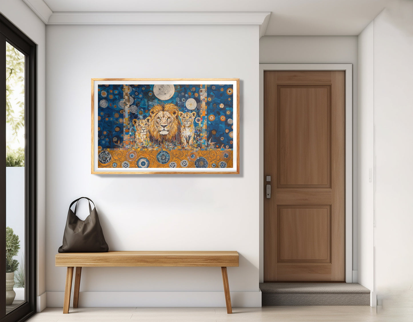 Lion Family Moonlight African American canvas print view 77