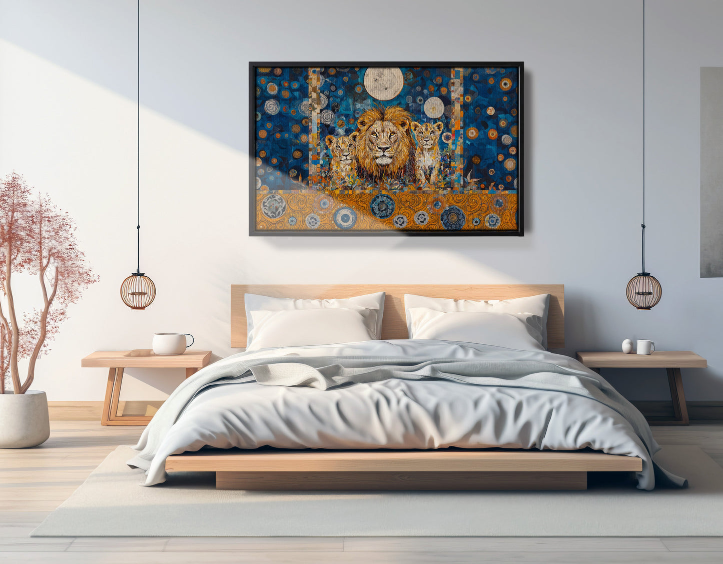 Lion Family Moonlight African American canvas print view 27