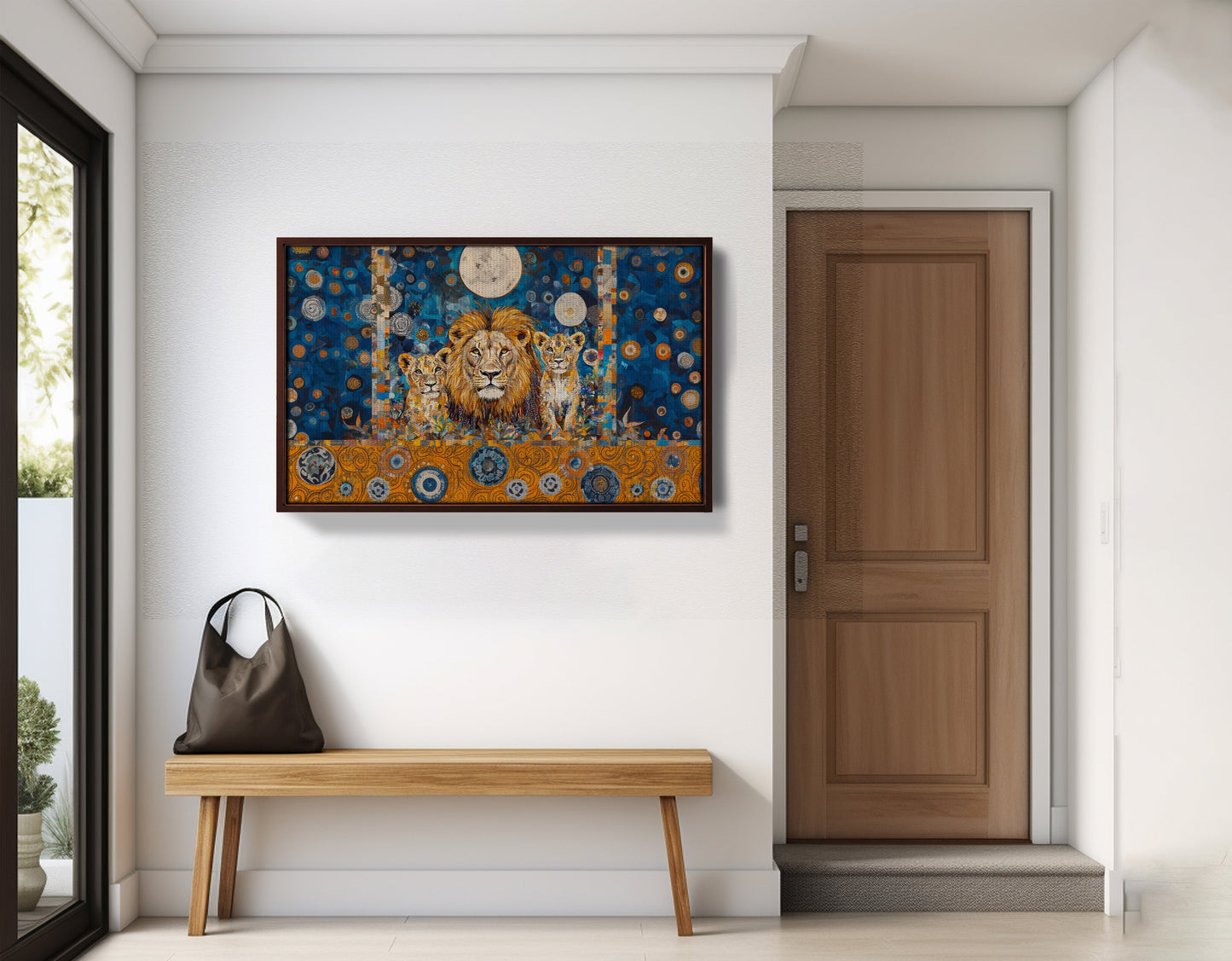 Lion Family Moonlight African American canvas print view 35